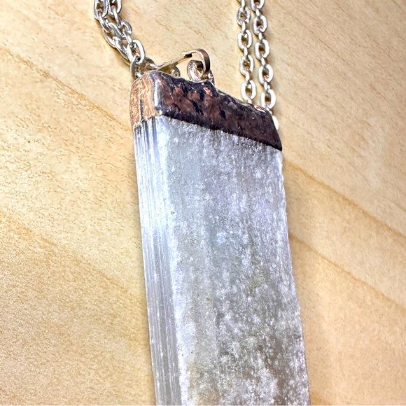 Chakra Gemstone Selenite Pendant Necklace - Picture 3 of 6